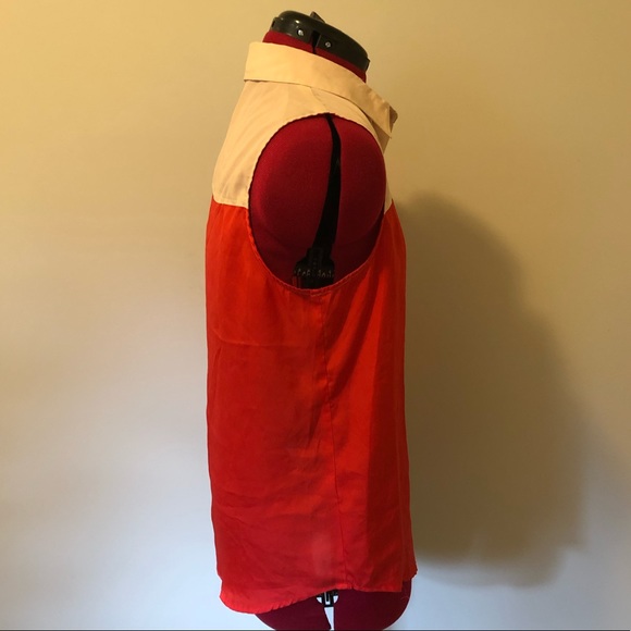 2/$30 Sleeveless Two Tone Button Down Top - Picture 2 of 5